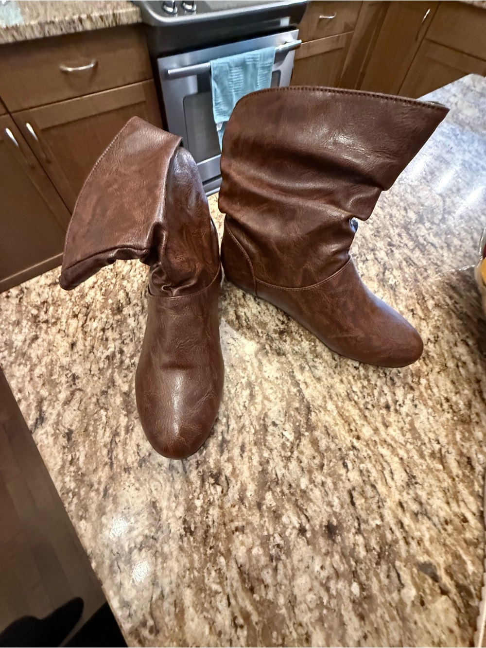 Amazon Brown Slouchy Ankle Boots - Women's brand new never worn no tag or box